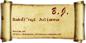Bakányi Julianna névjegykártya
